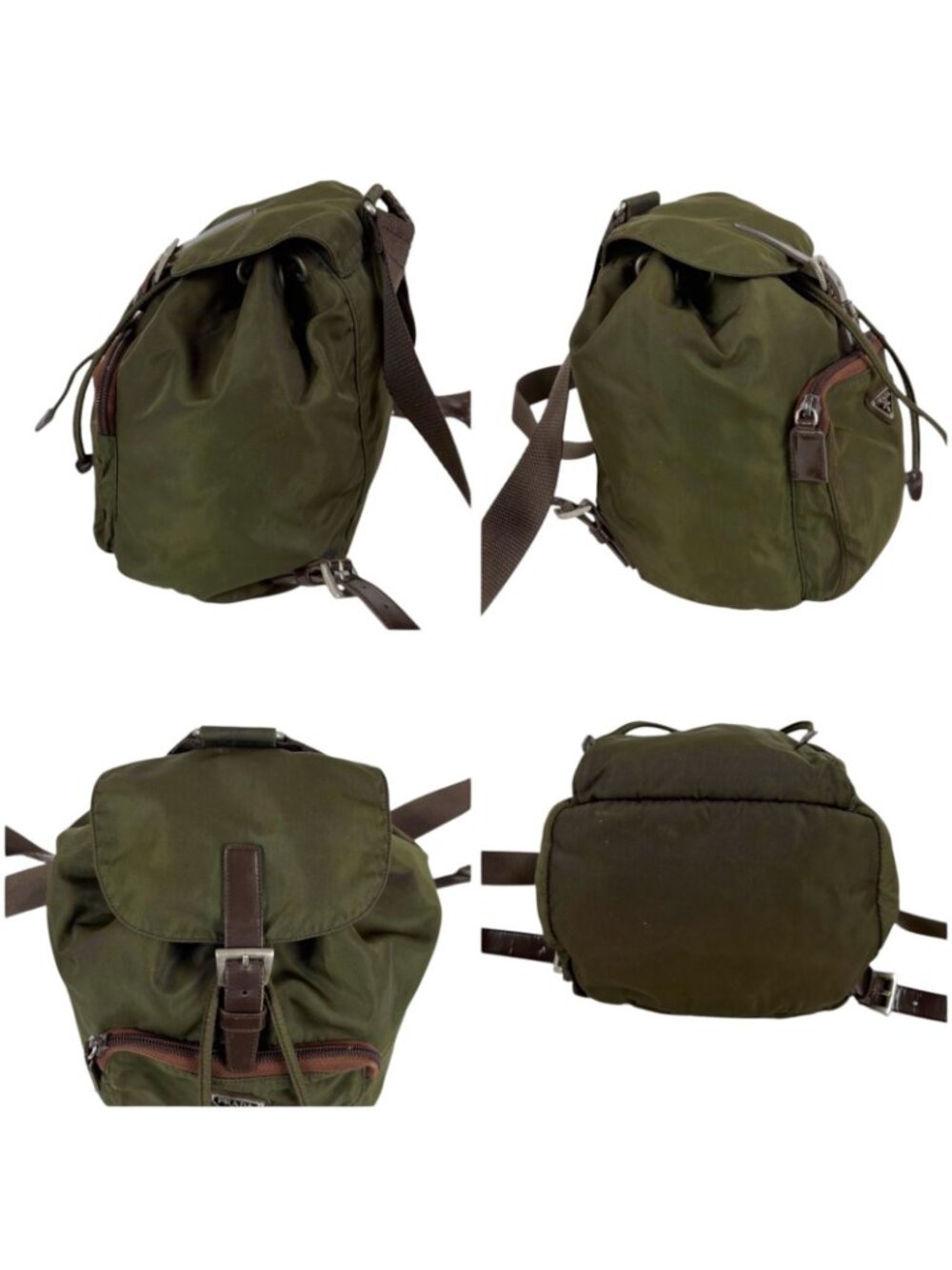 Prada Triangle Logo Drawstring Backpack Tessuto - Picture 4 of 12